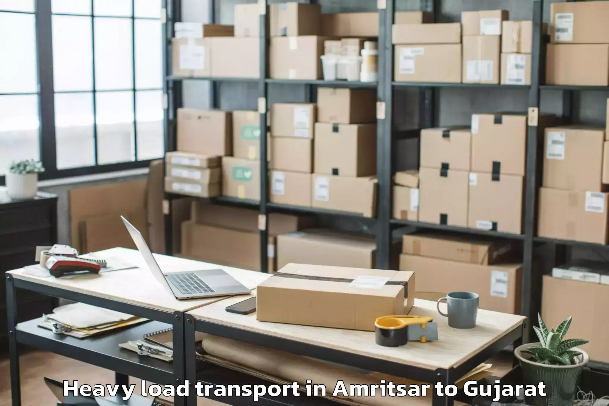 Top Amritsar to Karjan Heavy Load Transport Available